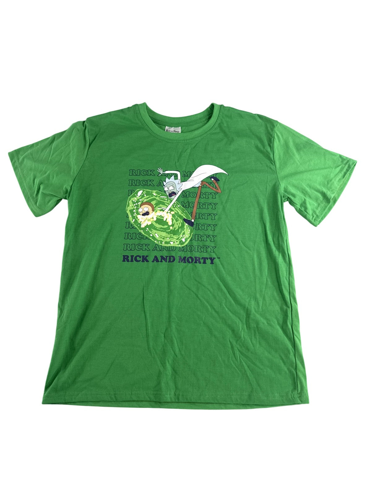 Rick and Morty Shirt Mens Medium Green Cartoon TV Portal Graphic Tee T-Shirt
