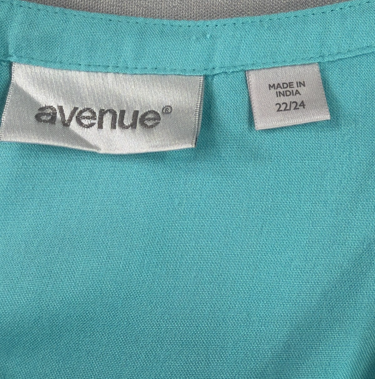 Avenue Aqua Rayon Peasant Blouse Womens 22/24 Plus Roll Tab Tunic Top Boho