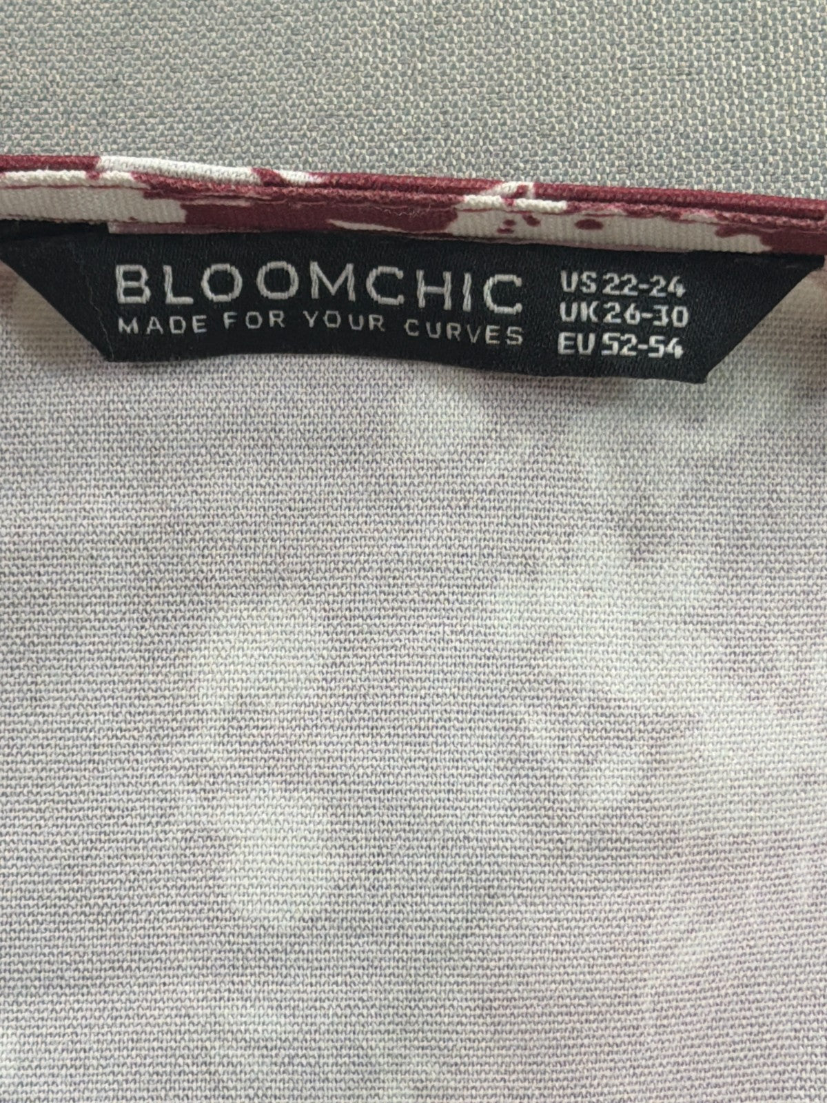 BloomChic Floral Wrap Mini Dress Burgundy Ditsy Flutter Sleeve Plus 22-24
