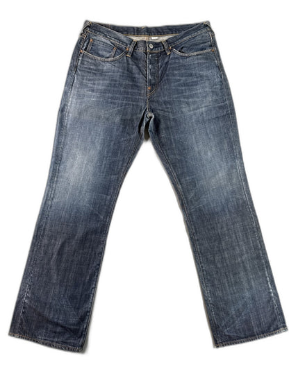 Evisu Straight Leg Jeans Mens 38 Blue 100% Cotton Regular Fit Vintage Grunge