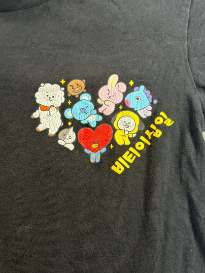 BT21 BTS Characters 2-Sided Graphic T-Shirt Black Small Koya Tata RJ Korean