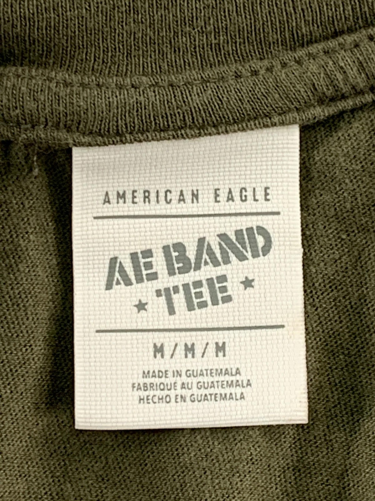ACDC Shirt Mens Medium Olive Green American Eagle Band Tee Rock Music Graphic