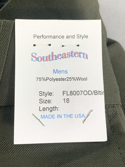 Southeastern Pants Mens 18 Olive Green Wool Blend Stripe Dress Uniform Made USA