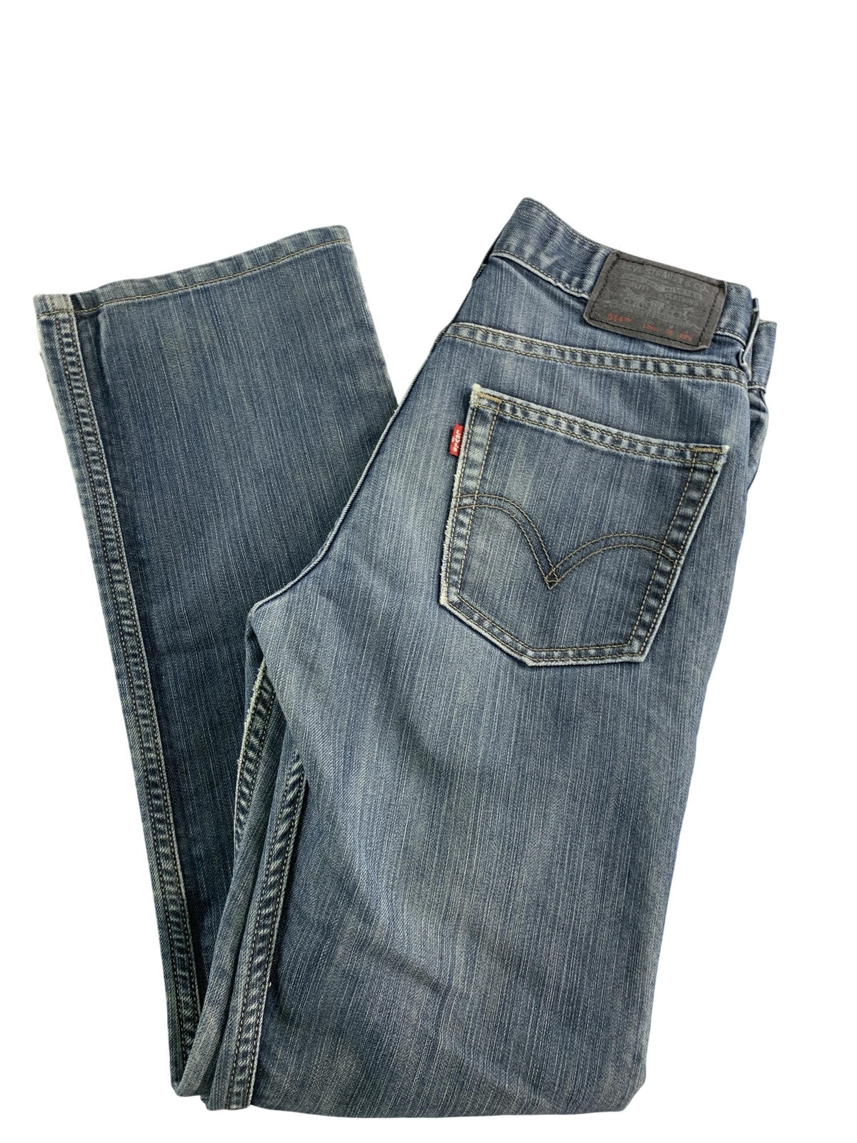 Levis 514 Jeans Mens 26x29.5 Blue Slim Straight Red Tab Denim Mid Rise Classic
