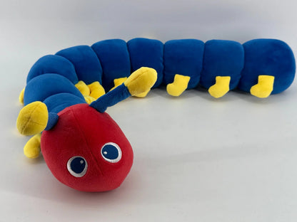 Bintiva Sensory Weighted Caterpillar Plush 30" Toy Blue Red W/ Bag Calming Toddl