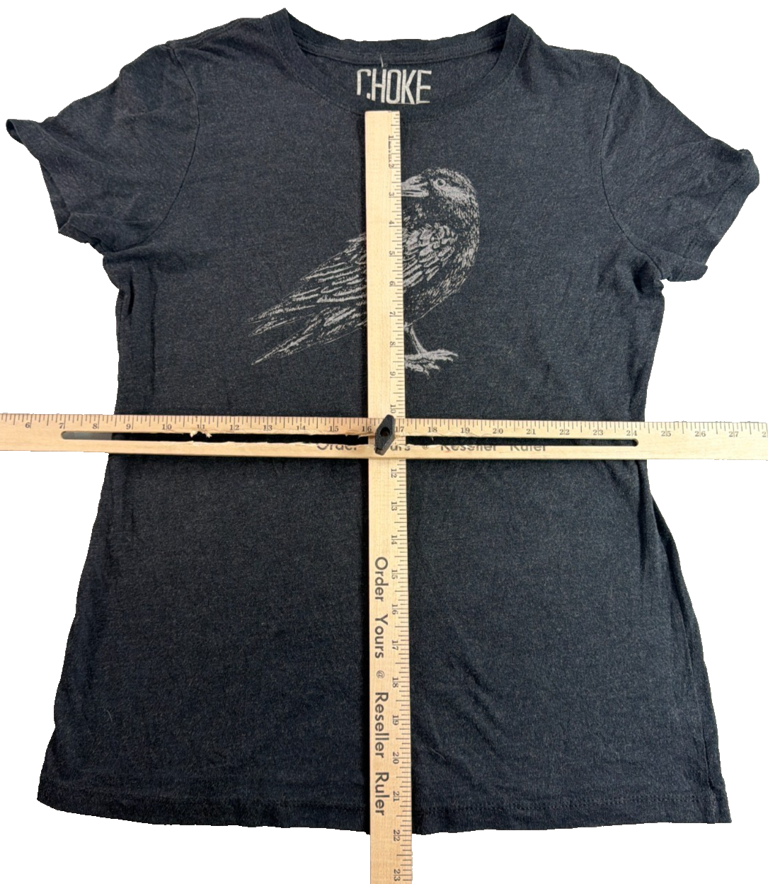 Choke Raven Graphic T Shirt Black Womens Small Bird Goth Grunge Cotton Tee NWT