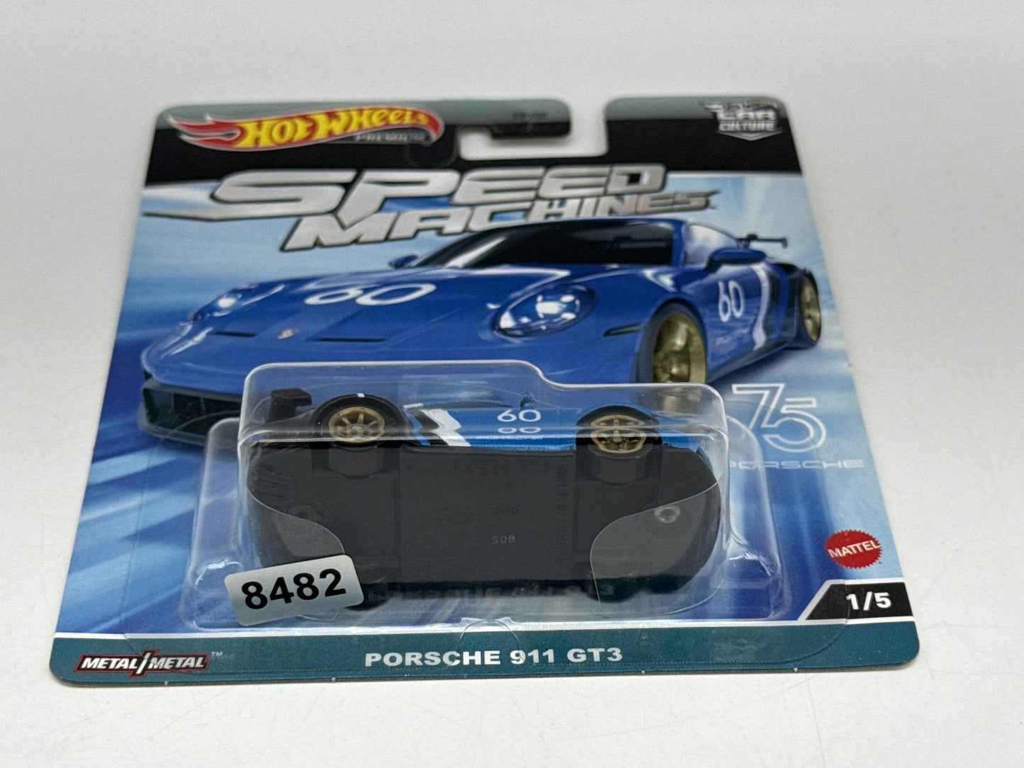 Hot Wheels Speed Machines Porsche 911 GT3 Die Cast Car 1:64 Blue Metal Culture