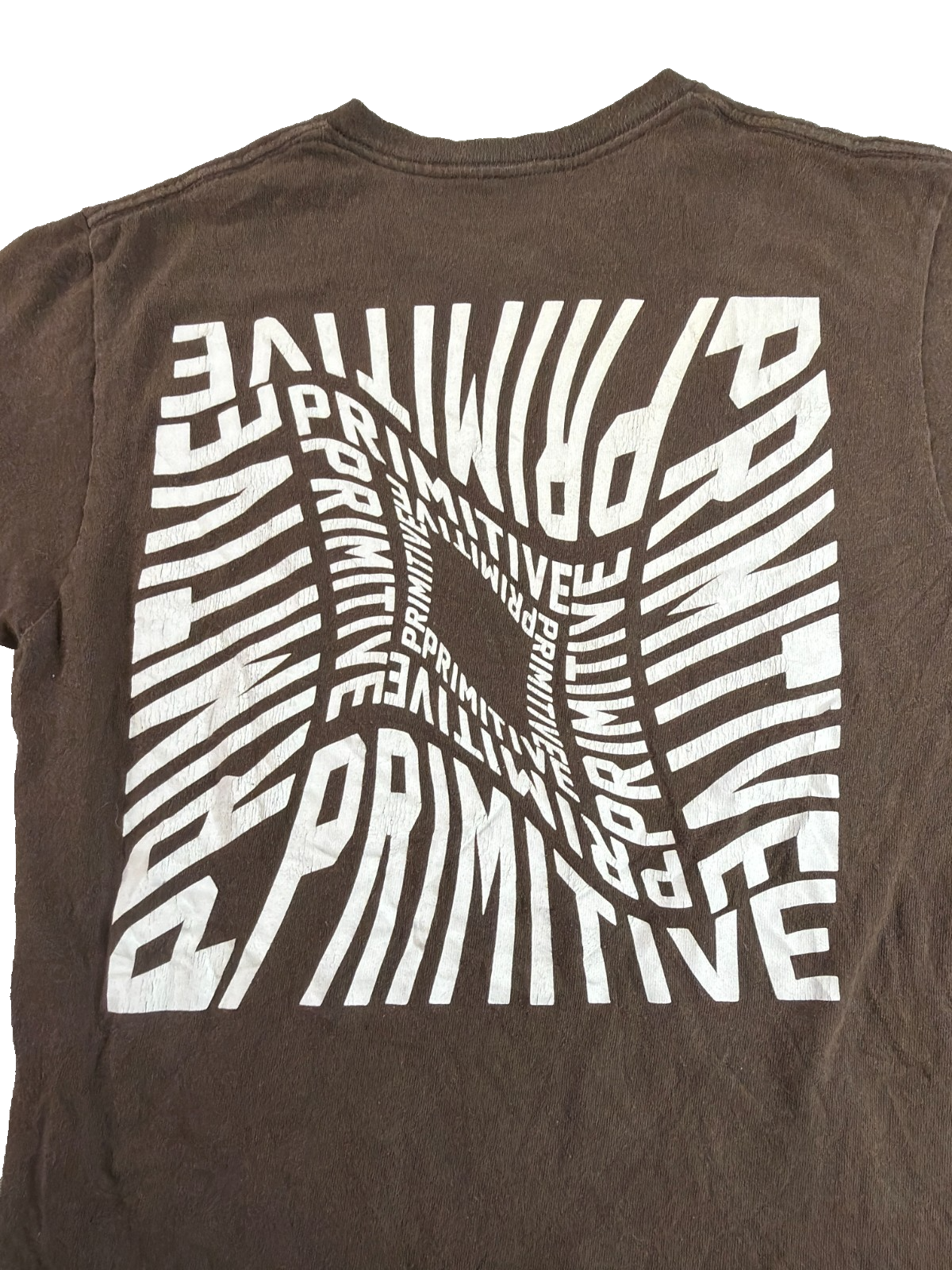 Primitive Skate T Shirt Brown Logo Graphic Mens Small Streetwear Cotton Tee
