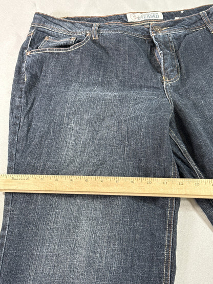 EASED Dark Straight Leg Jeans 26 Blue Cotton Spandex Designer Luxury Mexico