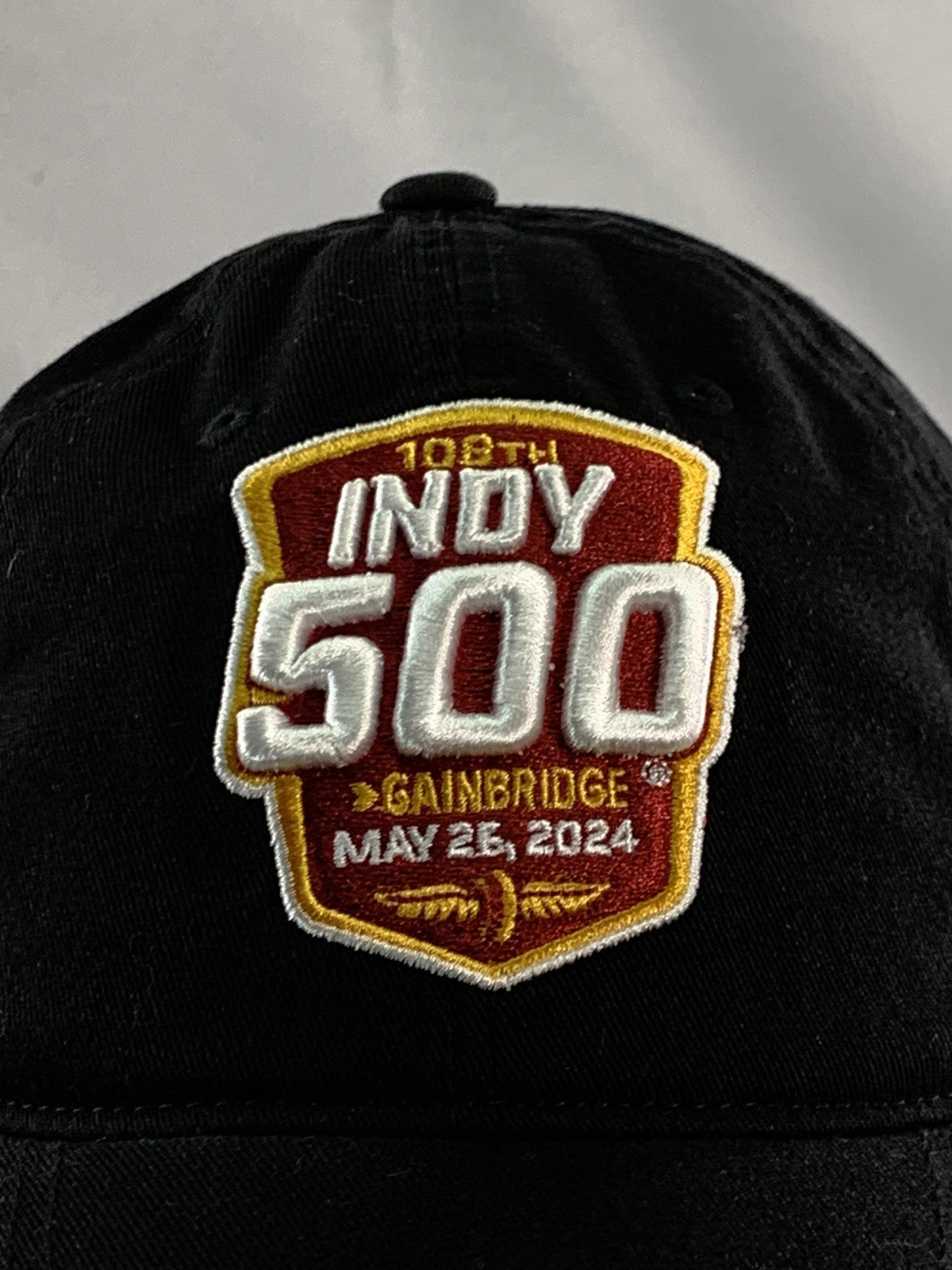 Indianapolis 500 Hat Cap Strap Back Mens One Size Black IndyCar Racing 2024