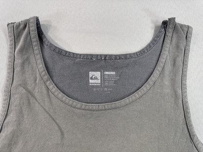 Quiksilver Surf Graphic Tank Top Mens XL Gray 100% Cotton Scoop Neck Sleeveless