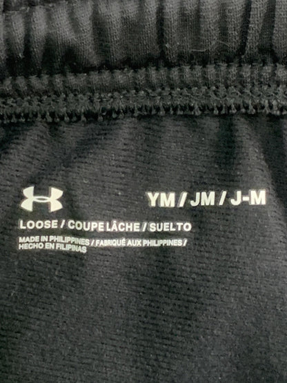 Under Armour Pants Youth Medium Black Neon Green Track Athletic Logo Drawstring