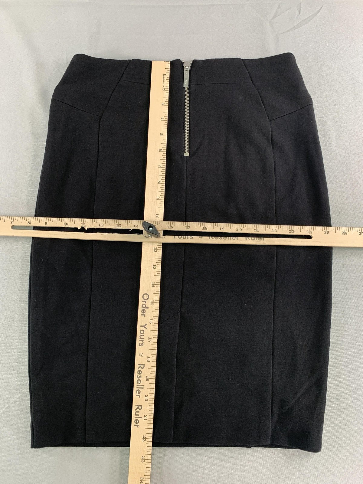 Michael Kors Skirt Womens 6 Black Pencil Career Stretch Zipper Pockets Office