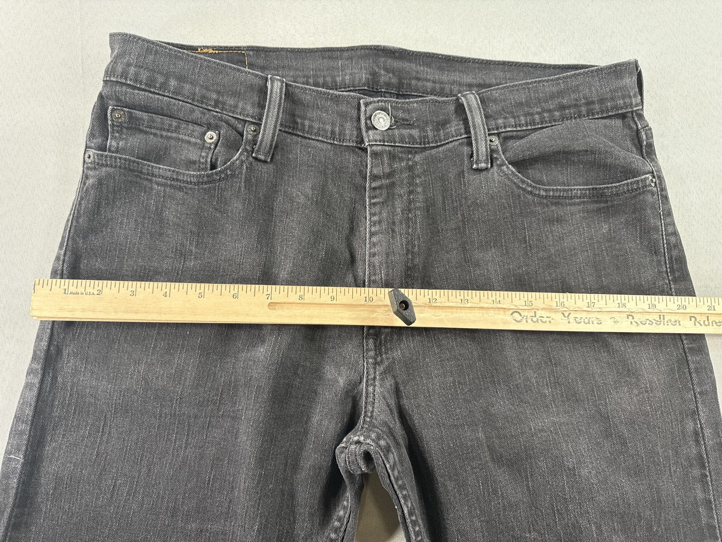 Levi's Straight Leg Jeans W36 L29 Black Denim Unisex Regular Fit Pre Washed