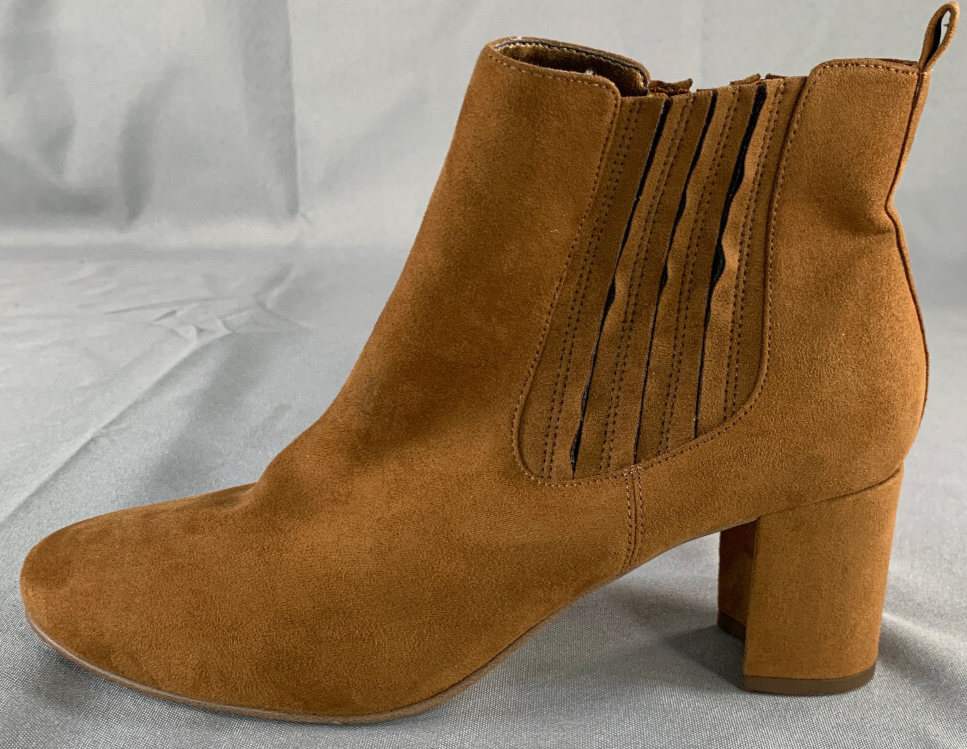 Kenneth Cole Reaction Float Free WMS 9.5M Brown Suede Ankle Block Heel Booties