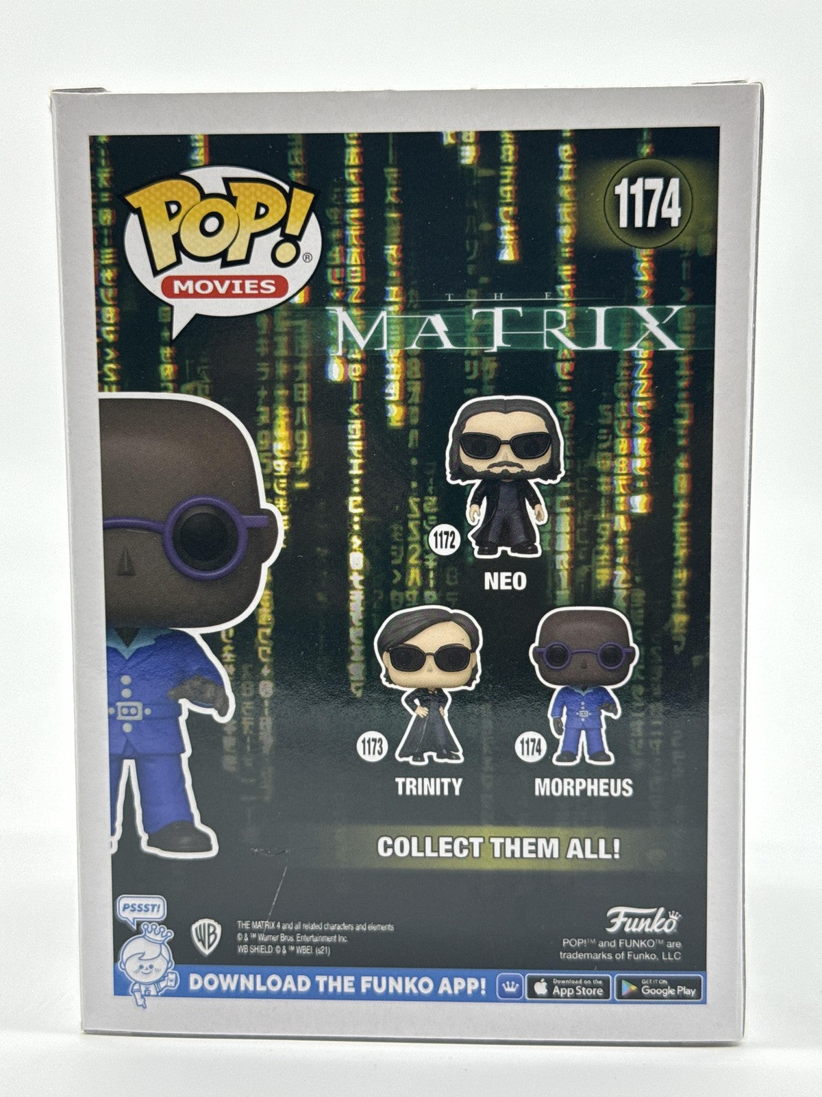 Funko Pop Movies The Matrix Morpheus 1174 Vinyl Figure Blue Standard Size NWT