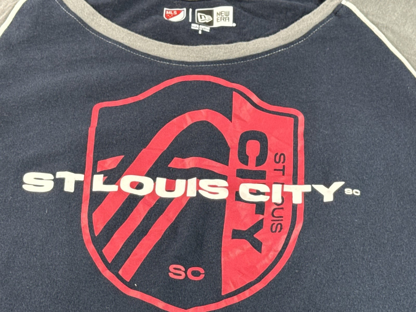 ERA Raglan St. Louis City SC MLS Soccer Shirt S Navy Gray Long Sleeve 100% Men