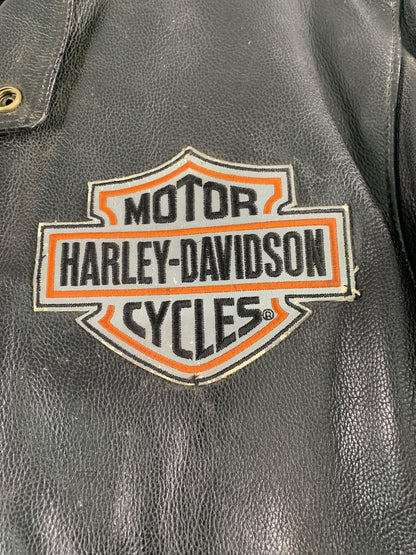 Harley-Davidson Jacket Mens Large Black Leather Screamin' Eagle Motorcycle Biker