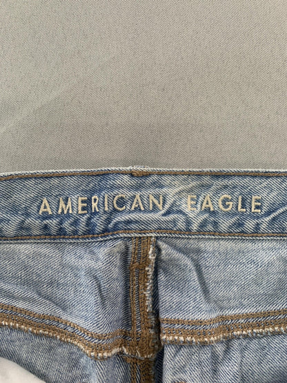 American Eagle Jeans Womens 0 Blue Light Wash Relaxed Mom Jean Distressed Ripped