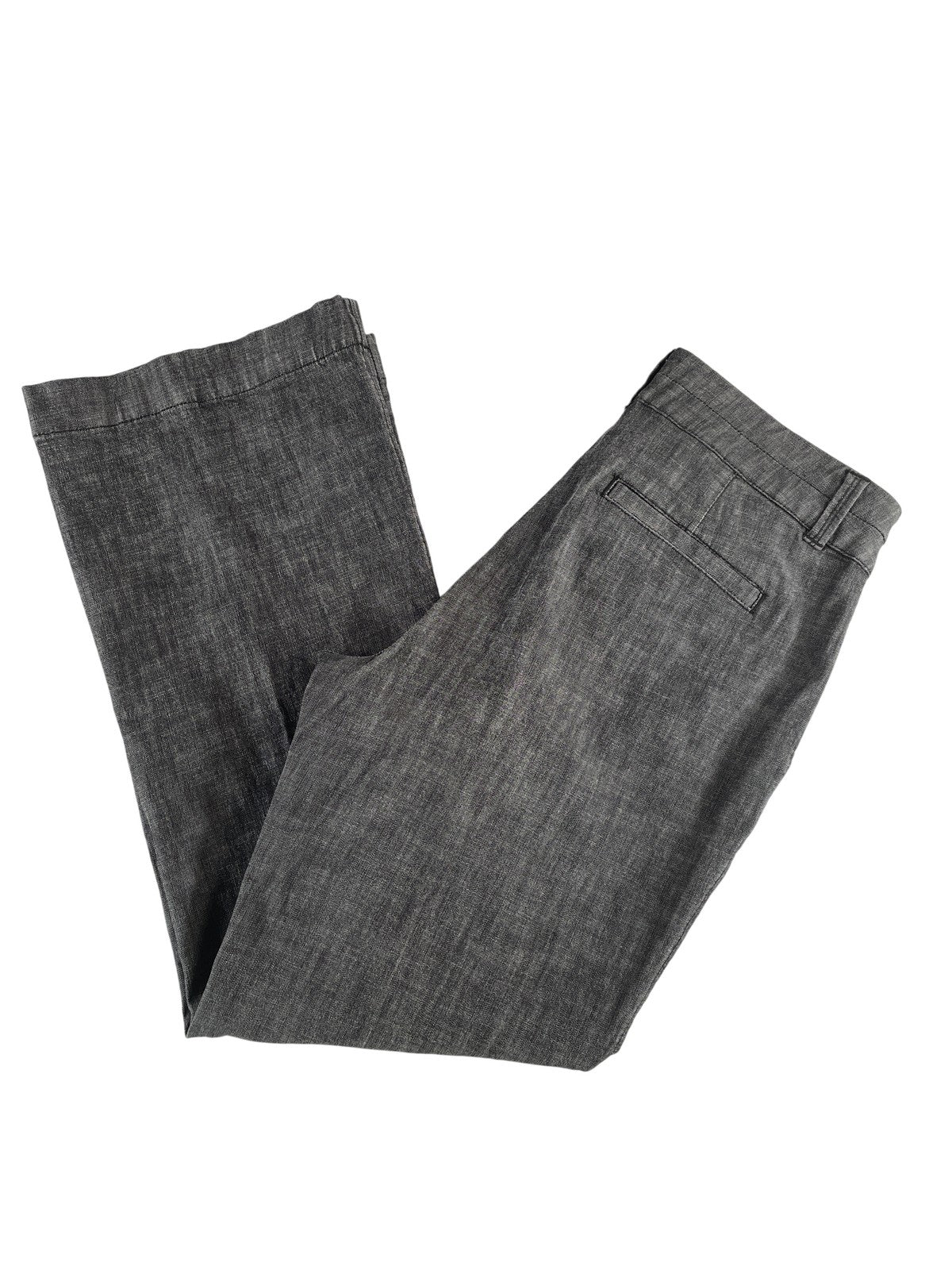 Coldwater Creek Pants Womens Petite 10 Gray Trouser Fit Wide Leg Linen Blend