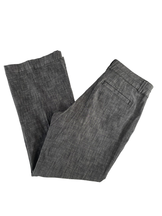 Coldwater Creek Pants Womens Petite 10 Gray Trouser Fit Wide Leg Linen Blend