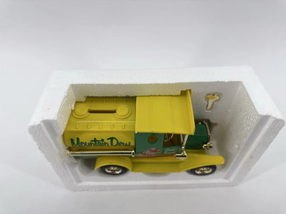 Golden Wheel Mountain Dew Tanker Coin Bank Model w/ Key Gold