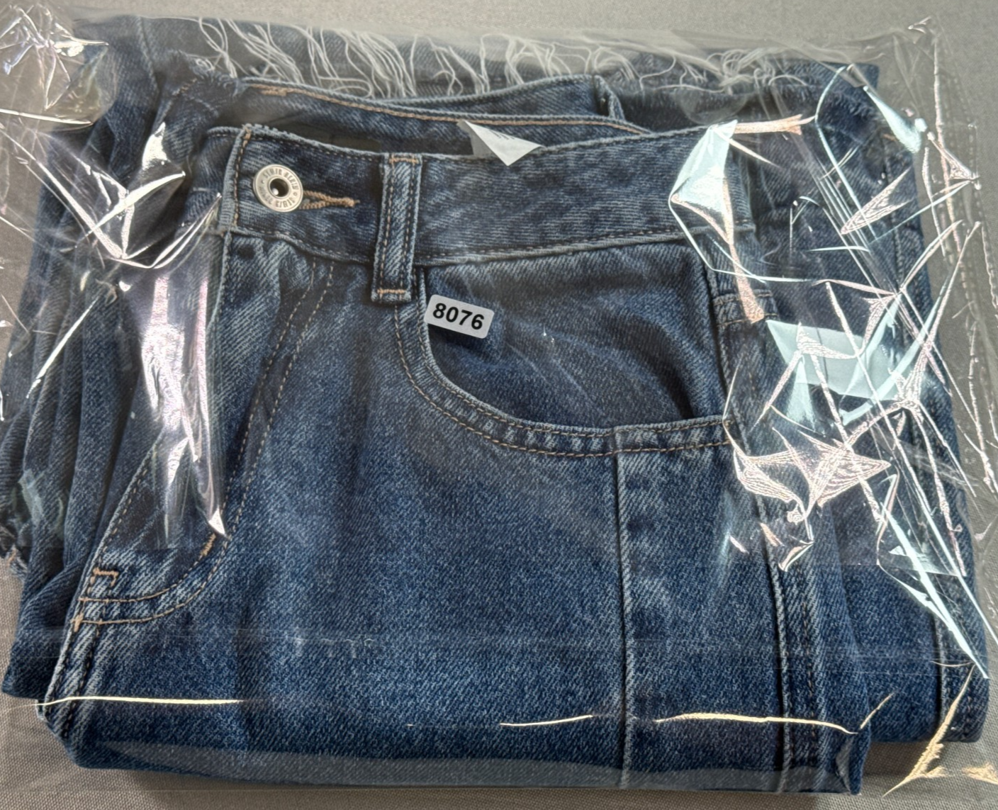 Wide Leg Jeans Womens S Semir High Rise Frayed Raw Hem Medium Wash Blue Baggy