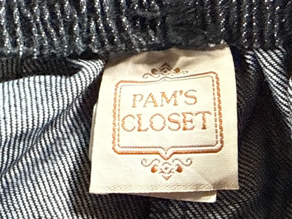 Pams Closet Pull On Pants Womens 20W Black Straight Leg Elastic Waist Casual