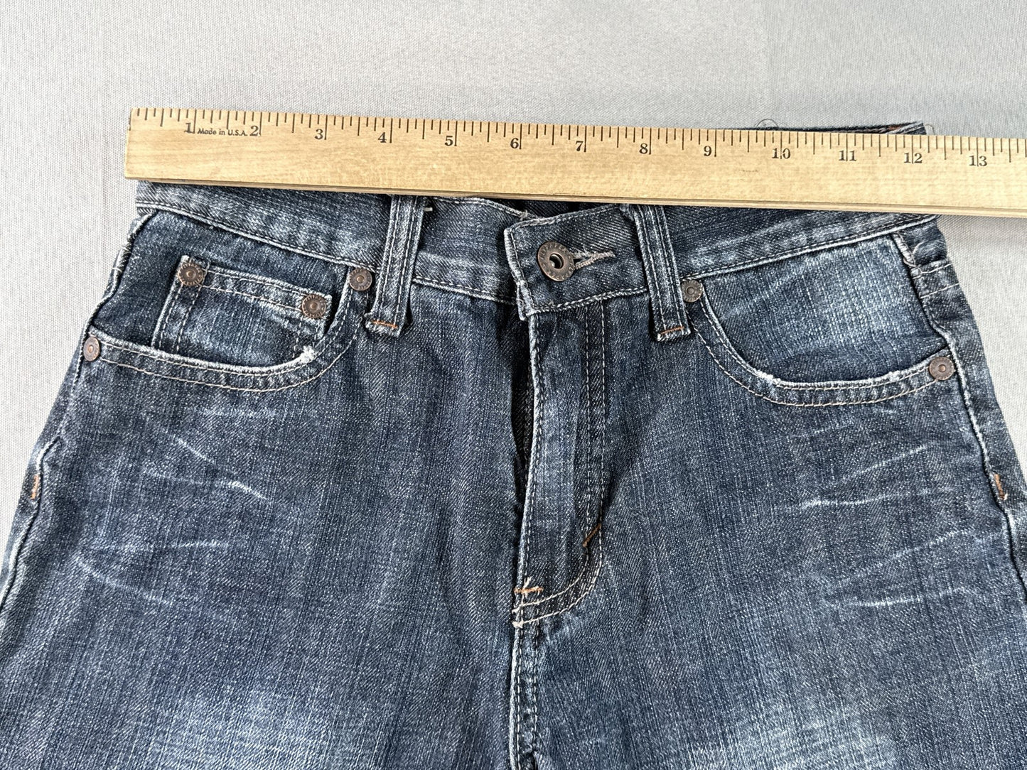 FLY PAPER Jeans Womens 6 Blue 100% Cotton Relaxed Fit Wide Leg Denim Solid