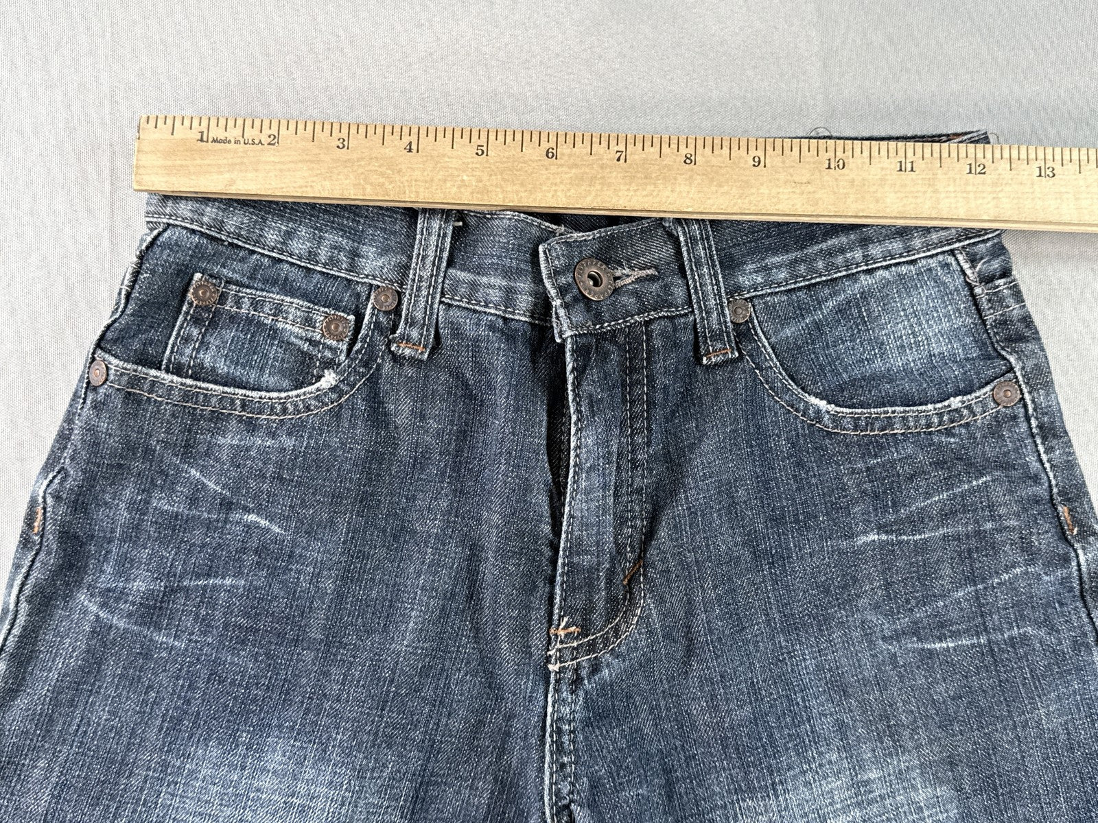 FLY PAPER Jeans Womens 6 Blue 100% Cotton Relaxed Fit Wide Leg Denim Solid