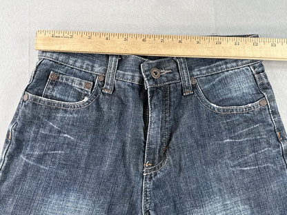 FLY PAPER Jeans Womens 6 Blue 100% Cotton Relaxed Fit Wide Leg Denim Solid