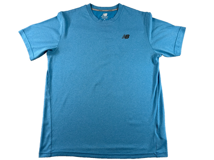 New Balance Mens M Light Blue Performance Athletic Tee Short Sleeve Mesh Running