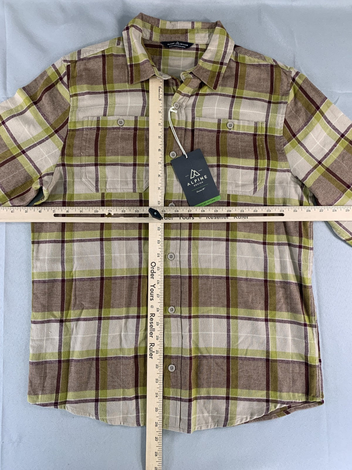 Alpine Design Flannel Shirt Mens Medium Plaid Button Up Outdoor Casual Apparel