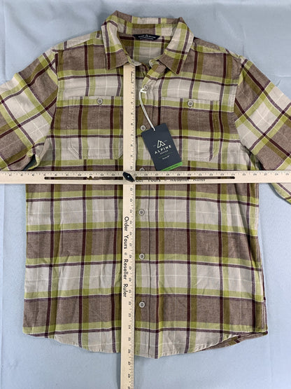 Alpine Design Flannel Shirt Mens Medium Plaid Button Up Outdoor Casual Apparel
