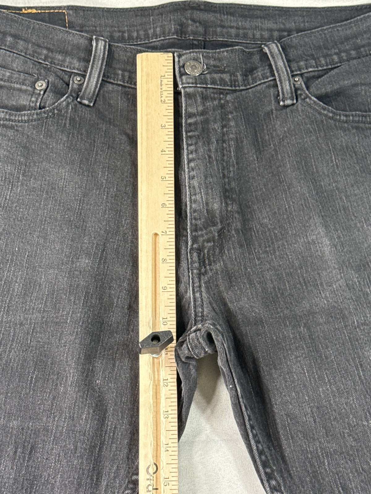 Levi's Straight Leg Jeans W36 L29 Black Denim Unisex Regular Fit Pre Washed