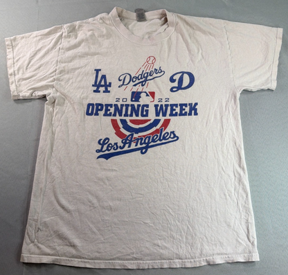 Dodgers Opening Week 2022 Shirt LA MLB Large White Graphic Tee Roster Back NWT