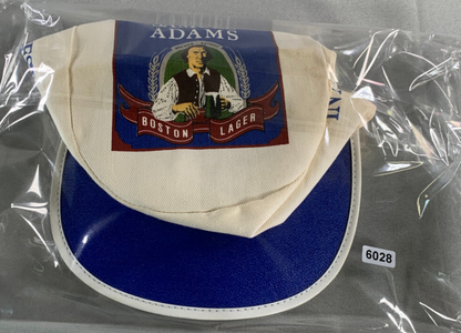 VTG Samuel Adams Beer Hat Boston Lager Blue White Cap Promo Brewer OSFA Rare