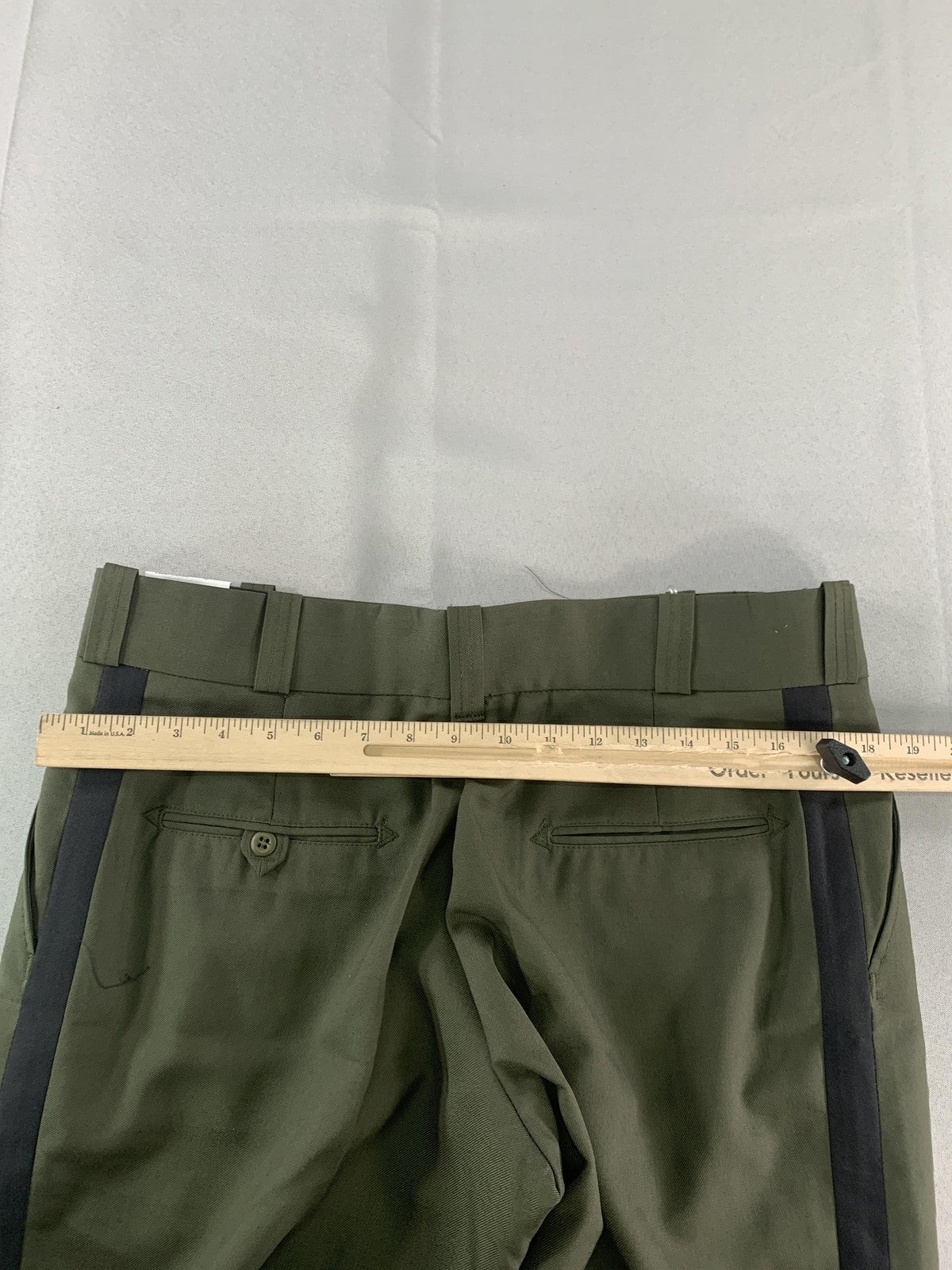 Southeastern Uniform Pants Womens 16 Green Wool Blend Black Stripe Dress code on