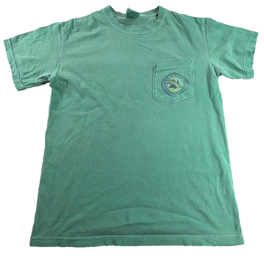 Iowa Fields of Opportunities Comfort Colors Pocket T-Shirt Small Green Corn Tee