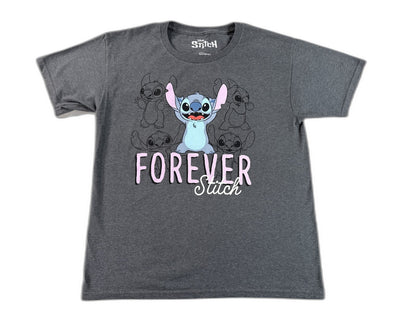 Stitch Graphic Tee L/G (12/14) Gray Crewneck Short Sleeve Cotton Polyester