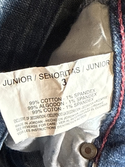 True Freedom Capri Jeans Juniors 3 Blue Denim Stretch Cropped Bootcut Pants