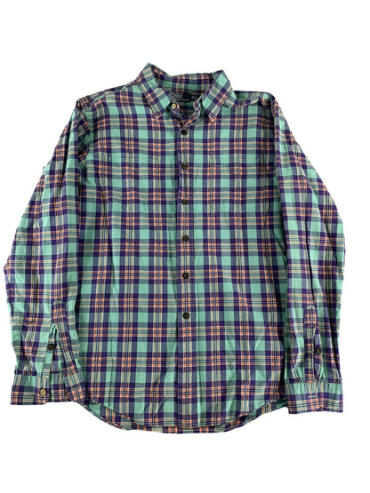 Polo Ralph Lauren Shirt Mens XL Green Blue Plaid Long Sleeve Button Down Casual