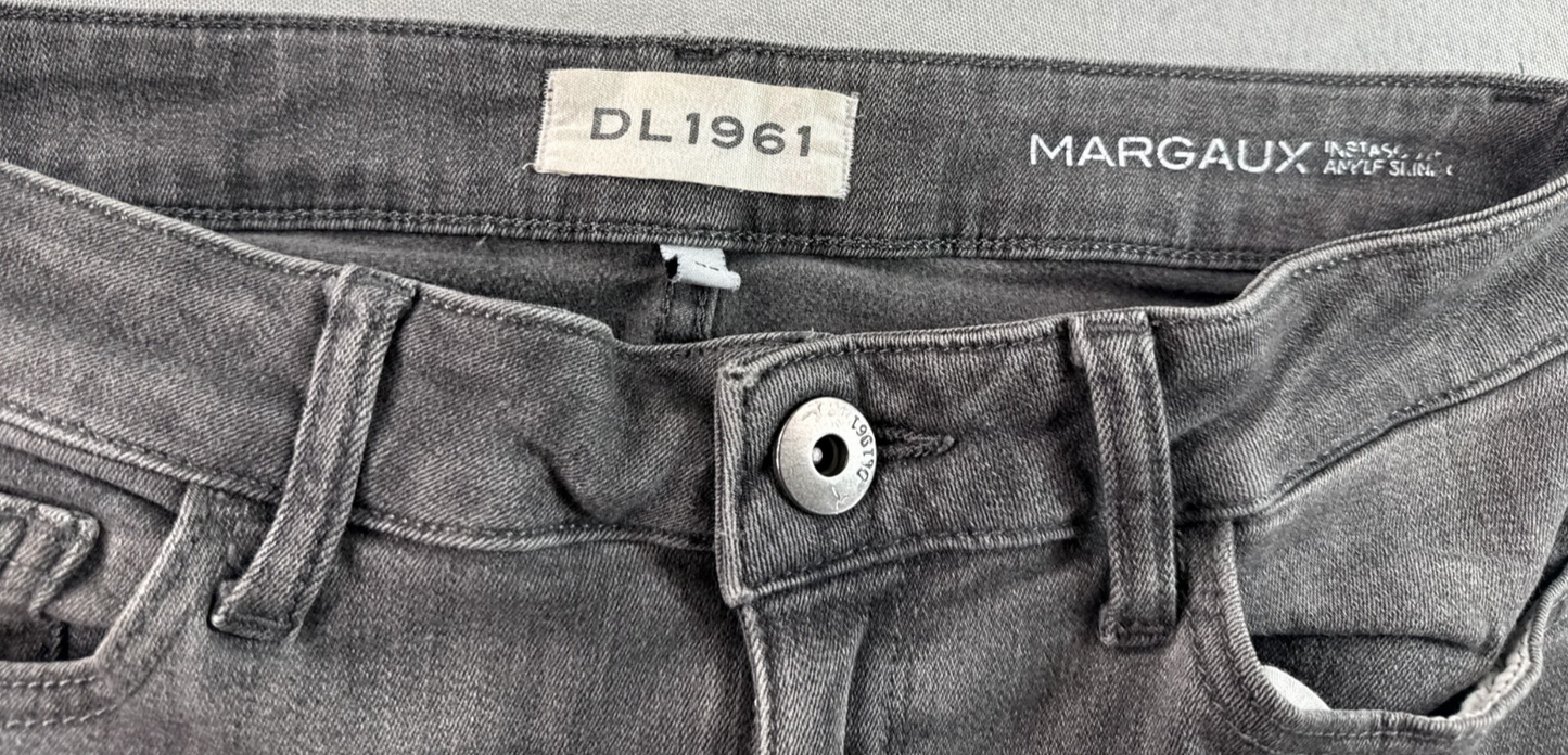 DL1961 Margaux Instasculpt Ankle Skinny Gray Stretch Jeans Women 28 Crop