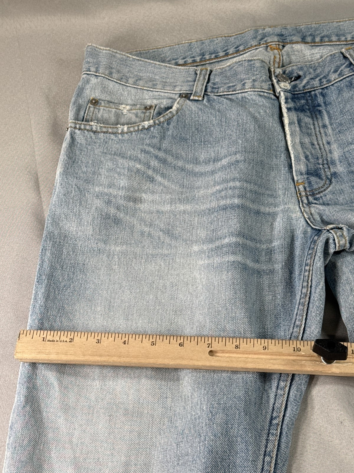 Helmut Lang Straight Leg Jeans 36 Light Wash 100% Cotton Regular Fit