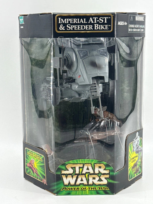 Star Wars Power of the Jedi POTJ Imperial AT-ST amp Speeder Bike Paploo 1783 NWT