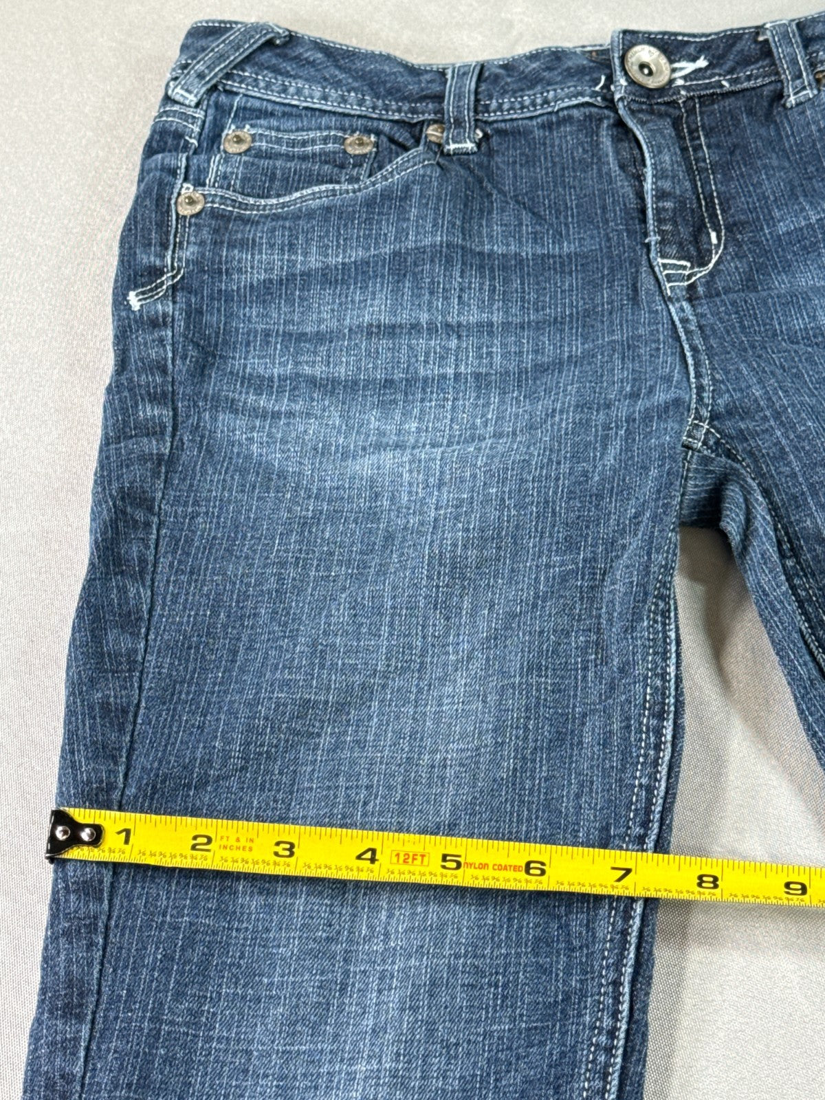 Justice Jeans Girls 14R Blue Denim Flare Bootcut Stretch Low Rise Pants
