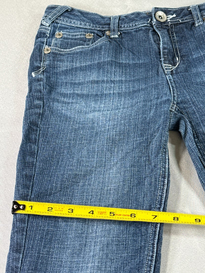 Justice Jeans Girls 14R Blue Denim Flare Bootcut Stretch Low Rise Pants