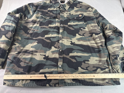 Dickies Camouflage Button Up Shirt 4XL/4XG/4TG Mens 4XL 100% Cotton Long Sleeve