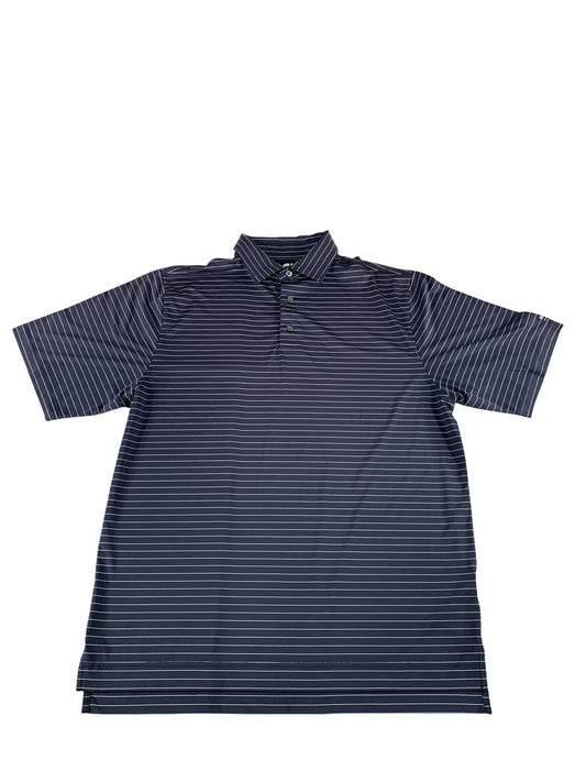 FootJoy Polo Shirt Mens Large Striped Performance Golf Lightweight Red Hill