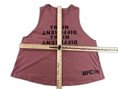UFC Gym Tank Top Mens L Red Cotton Blend Sleeveless Graphic Print Crewneck Black